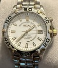 Women s Seiko Kinetic Watch  Two-tone  40mm  White Dial  Model 5m42-0b09