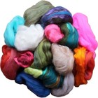 Assorted Merino Roving Ends   Mixed Fiber Waste - Bulk Top Fiber For Felting    