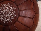 Handmade Pouf  Genuine Leather Boho Pouf  Ottoman Footstool Pouffe Dark Brown