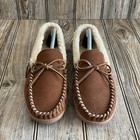 Minnetonka Mens Original Suede Trapper Moccasin Slippers Cinnamon 41463 Size 10