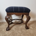 Vintage Pair Of Georgian Style Walnut Foot Stools Mid-century Vintage 1960   1970s