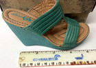 Born 4  Miniature Woman s Leather Wedge Sandal Salesman Sample W mini Shoe Box