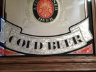 Miller Lite Cold Beer Wood Frame Mirror Bar Pub Sign Glass 22    X 29    Vintage