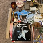 3lb Estate Junk Drawer Lot Vtg Treasure Bakelite  Wood Carving  Patches  Pewter