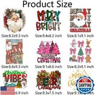 9 Sheets Christmas Iron On Decals Heat Transfer Patches For Clothing Merry Ch