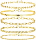 Extra Large Waterproof Anklets For Women  14k Gold Plated Plus Size Stackable Je