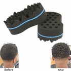 Double-side Wave Barber Hair Brush Sponge Twist Curls Coil Dreads Afro Locs Us