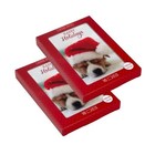 Hallmark Boxed Christmas Cards Cozy Puppy Dog In Santa Hat Happy Holidays 32 Ct