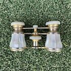 Antique French Brass   Mother Of Pearl Opera Glasses Unmarked