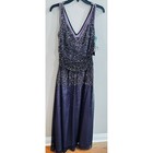 Adrianna Papell Evening Dress Sequin Gown Purple Size 10 Mother Of The Bride