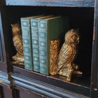 Hampton Owl Bookends Pair Gold Metal Antique Finish 3d Effect Vintage 1975