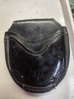 Vintage Don Hume Black Leather Open Top Chain Cuff Police Handcuff Case C305