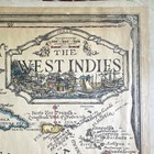 Vintage West Indies Caribbean Sea Map - Bahamas Cuba Haiti Jamaica