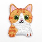 2pcs Brooch Backpack Tote Bag Pin Embroidery Cartoon Lifelike Ginger Tabby Cat