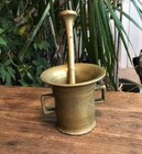 Early Brass Mortar And Pestle