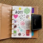 Kate Spade New York Women   s Leather Day Planner Organizer Black beige 2011