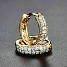 1ct Round Cut Lab Created Diamond Huggie Hoop Earrings Solid 14k Gold Finish