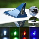 Car Solar Shark Fin Antenna Roof Tail Modified Light Rear-end Led Flash Light Us
