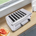6-slice Toaster Silver Pop-up Electric Toaster Stainless Steel 6 Slots Toaster