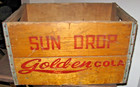 Vintage 1950 s Orange Crush Sun Drop Wood Soda Crate Pop Advertising Kewaunee Wi