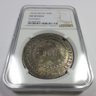 1825 B Ngc Au Details - Brazil 960 Reis Real Silver Coin  58723a