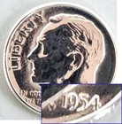 Usa - 1 Dime - 1954 - S - Roosevelt Dime - Silver 0 9 - 10c