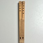 Vintage Yugoslavian Balkan Double Flute Hand Carved Light Wooden 12 5   
