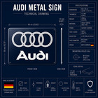 Auto Un  on Audi Rings Logo Sign   heavy Metal Wall Decor   60x40 Cm   15 7       23 6    