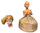 Antique German Chalkware Vintage Porcelain Half Doll Hat Pin Cushions Vanity Lot