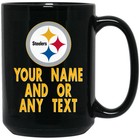 Custom Personalized Pittsburgh Steelers Black 15 Oz Ceramic Coffee Mug Cup