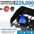 3 Burner Outdoor Camping Stove With Windscreen  225 000 Btu Propane Gas Cooker