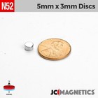 5mm X 3mm N52 Round Disc Rare Earth Neodymium Magnet 5x3mm