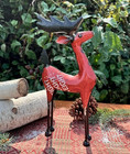 New Primitive Reindeer Red Recycled Metal Winter Christmas 11 5 tx5 5 wx2 d