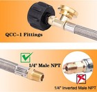 15  Rv Propane Hose 1 4 male Npt With Gauge For 5-40lb Tanks Camper Gas Line Us