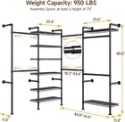 Us Stock Onbrill Heavy Duty Pipe Clothing Rack Wall Mounted Black 8 Shelf