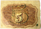 1863 5 Cent Fractional Currency Stamp Very Nice