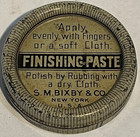 Antique Bixby   s Shoe-satin Finishing Paste Advertising Tin Cobbler Graphic