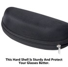 4 Pack Sunglasses Hard Case Eye Glasses Carry Shell Zipper Clam With Clip Large