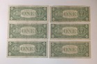 1957   1 Dollar Blue Seal Silver Certificates Note Currency Lot Of 6 Free Shipp