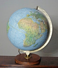 Vintage Replogle Land   Sea Illuminated World Globe - 12    Diameter - Walnut Base