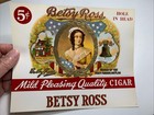 Betsy Ross Cigar Label Embossed Patriotic 5 Cent Mint Original Patriotic