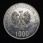 1985 Poland 1 000 Zlotych Coin  Nickel Sample   Proba    Unc
