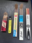 Vintage Lot Scripto Leads Boxes Tins Long Red Black Erasers Mechanical Pencils