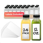  Plastic Juice Bottles  24 Pack   12 Oz  Square Plastic Juice Bottles With 
