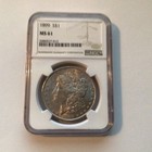 1899  Morgan Silver  1 Dollar Ngc Ms61  Two Certifications Beautiful Coin     