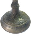 Vintage Brass Engraved Candle Holder India Heavy Decorative Candlestick 
