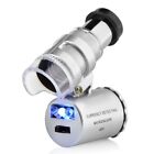 60x Magnifying Loupe Jewelry Jewelers Pocket Magnifier Loop Eye Glass Led Light