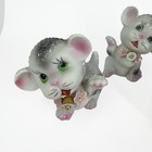 Vintage 1950s Japan Sugar Glazed Kitten Cat Figurines Kitsch Mcm Set Of 4
