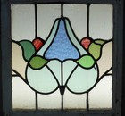 Abstract Midsize Old English Leaded Stained Glass Window 22 25  X 23 25 