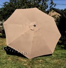 Patio Umbrella Top Canopy Replacement Cover Fit 9 Ft 8 Ribs Medium Coffee